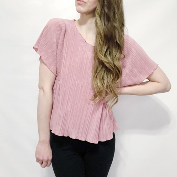 Madewell Texture & Thread Micropleat Top In Mauve - Picture 4 of 7